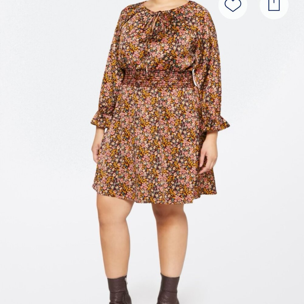 Heatherly Floral Smocked Dress 2X